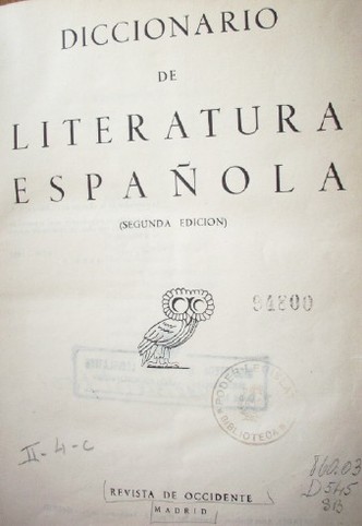 Diccionario de Literatura Española