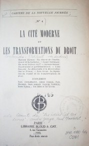 La cité moderne et les transformations du droit