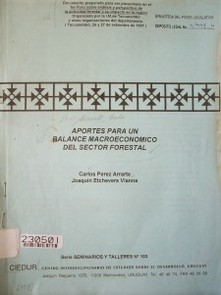 Aportes para un balance macroeconómico del sector forestal