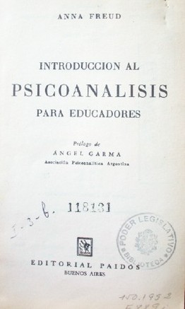 Introducción al Psicoanálisis para educadores