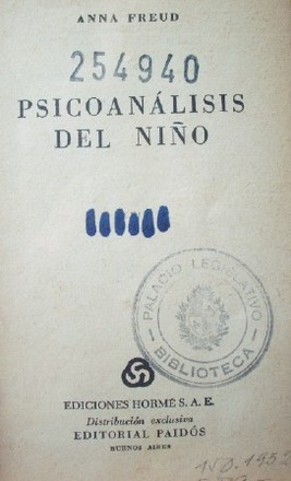 Psicoanálisis del niño.