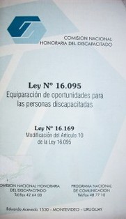 Ley Nº 16.095 : equiparación de oportunidades para las personas discapacitadas
