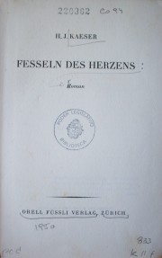 Fesseln des herzens : roman