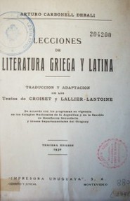 Lecciones de literatura griega y latina