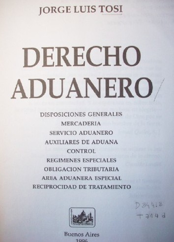 Derecho Aduanero