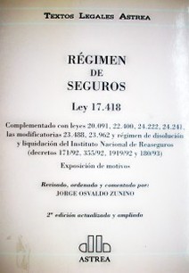 Régimen de seguros: ley 17.418