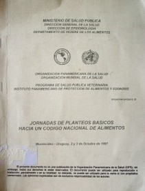 Jornadas de Planteos Básicos hacia un Código Nacional de Alimentos (1997 oct. 2-3 : Montevideo)