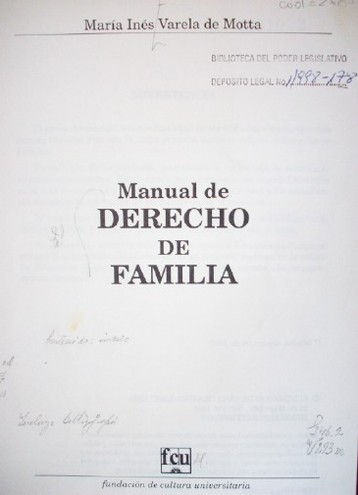 Manual de Derecho de Familia