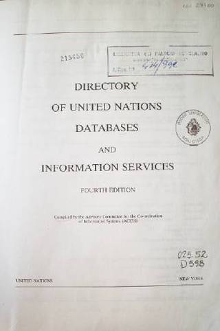 Directory of United Nations databases and information services