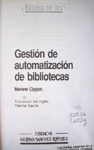 Gestión de automatización de bibliotecas