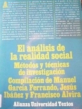 El análisis de la realidad social. Métodos y técnicas de investigación