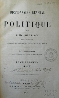 Dictionnaire général de la politique