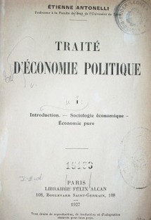 Traité d'economie politique