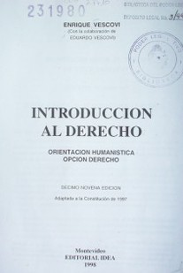 Introducción al Derecho : orientación humanística - Opción Derecho