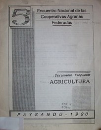 Agricultura : Documento propuesta