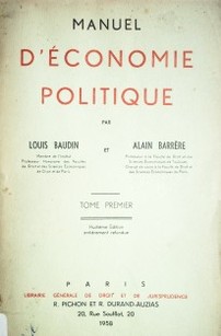 Manuel d'économie politique