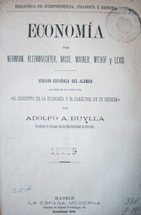 Economía por Neumann, Kleinwaechter, Nasse, Wagner, Mithof y Lexis