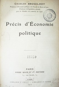 Précis d'economie politique