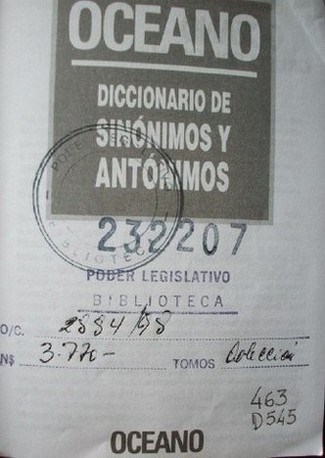 Diccionario de sinónimos y antónimos