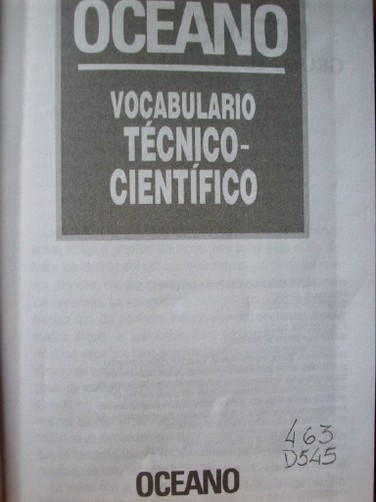 Vocabulario técnico-científico