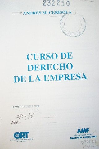 Curso de derecho de la empresa