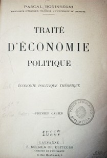 Traité d'économie politique