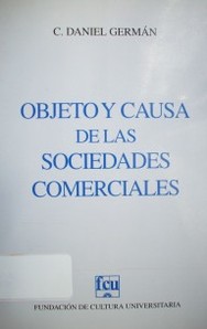 Objeto y causa de las sociedades comerciales