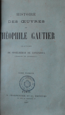 Histoire des oeuvres de Théophile Gautier