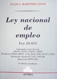 Ley nacional de empleo : Ley 24.013