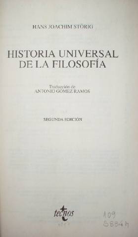 Historia universal de la filosofía