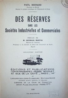 Des réserves dans les sociétés industrielles et commerciales