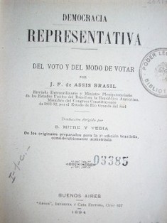 Democracia representativa: del voto y del modo de votar