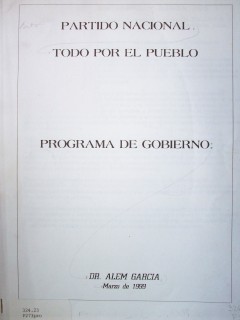 Programa de Gobierno : Dr. Alem García