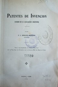 Patentes de invención : estudio de la legislación argentina