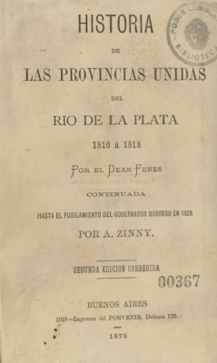 Historia de las Provincias Unidas del Río de la Plata : 1816-1818