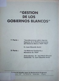 Gestión de los Gobiernos Blancos