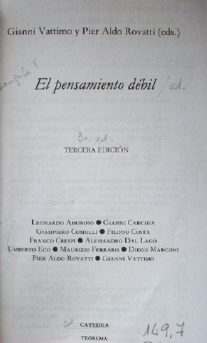 El pensamiento débil