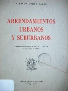 Arrendamientos urbanos y suburbanos