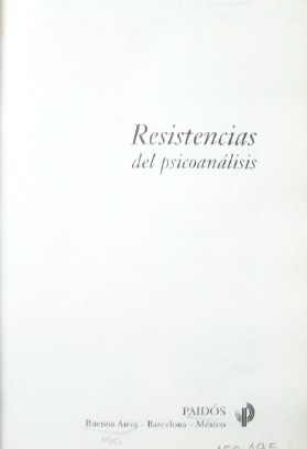 Resistencias del psicoanálisis