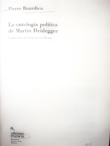 La ontología política de Martin Heidegger