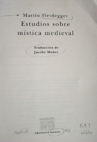 Estudios sobre mística medieval