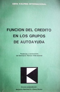 La función del crédito en los grupos de autoayuda : ponencias y conclusiones del Seminario Técnico Internacional