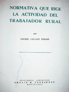 Normativa que rige la actividad del trabajador rural