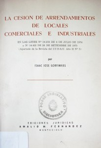 La cesión de arrendamientos de locales comerciales e industriales