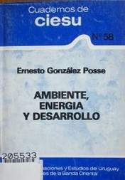 Ambiente, energía y desarrollo : una relación crucial para definir una alternativa nacional