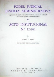 Poder Judicial, justicia administrativa y acto institucional Nº 12/981
