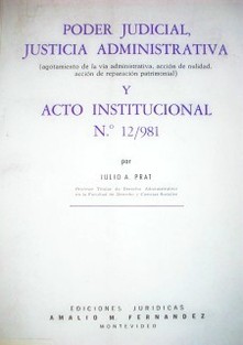 Poder Judicial, justicia administrativa y acto institucional Nº 12/981