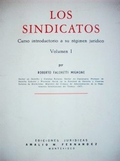 Los sindicatos : curso introductorio a su régimen jurídico