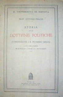 Storia delle dottrine politiche : introduzione : Il pensiero greco