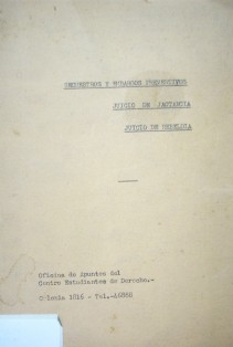 Secuestros y embargos preventivos : juicio de jactancia : juicio de reveldía